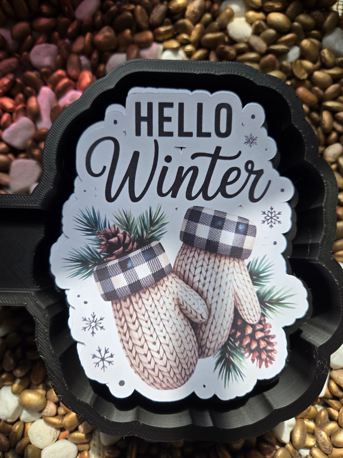 2099. Hello Winter Card Stock Freshie Mold