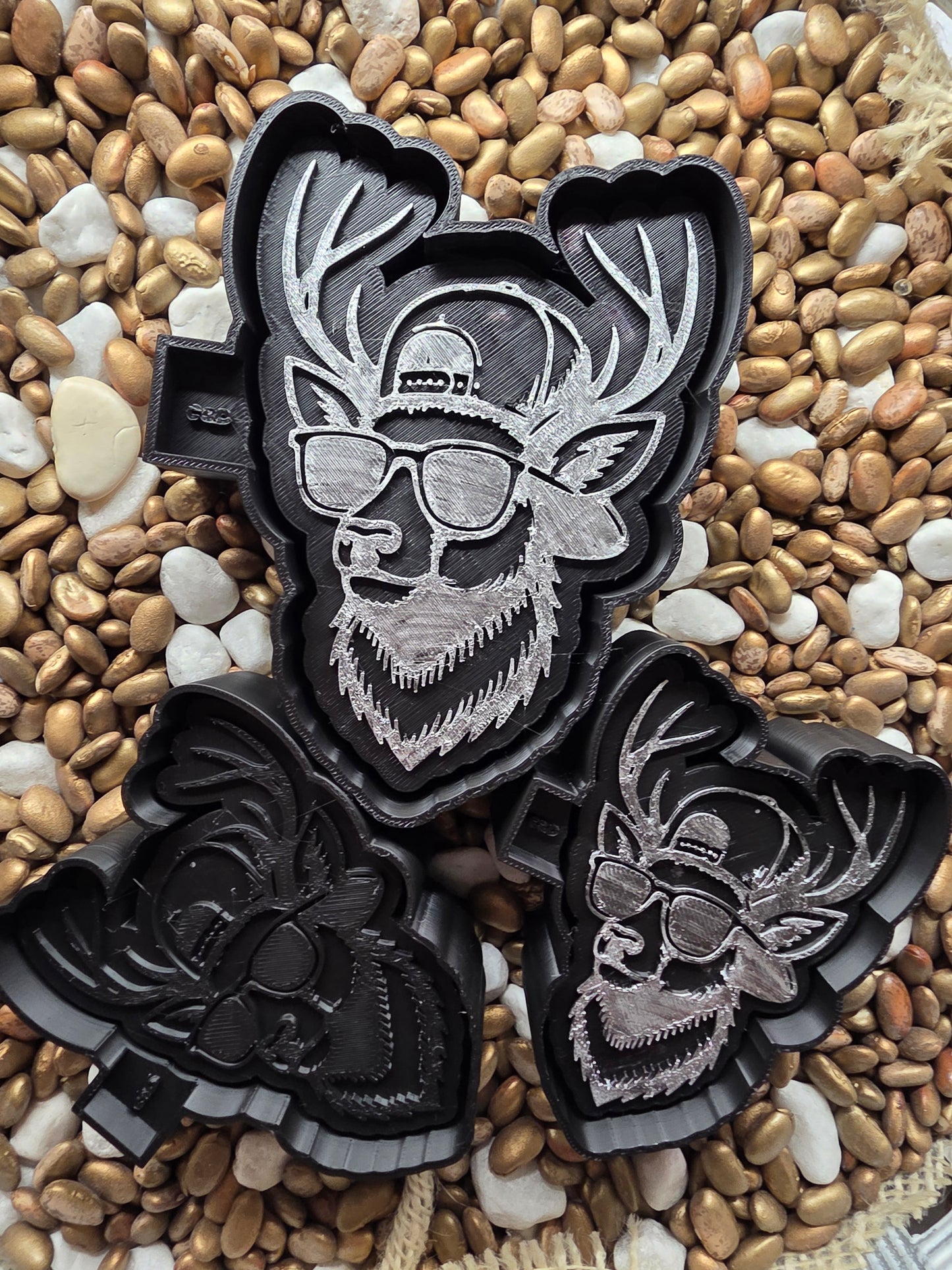 2243. Buck in Glasses Freshie Mold/Vent Clips