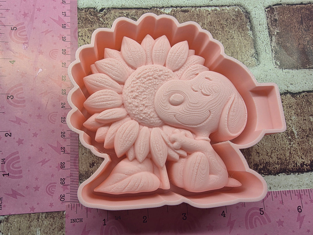 3619. 3D Snoopy Flower Freshie Mold