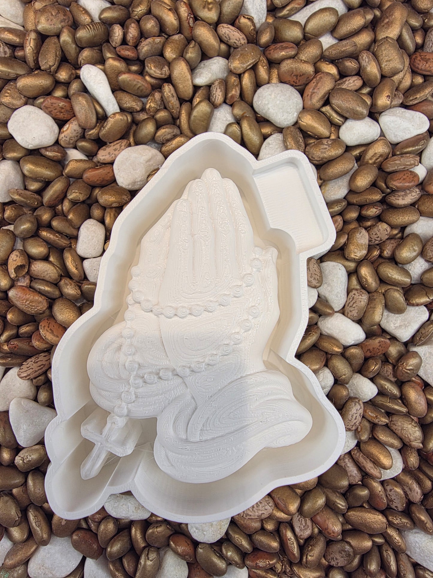 3D Rosary Beads and Praying Hands Freshie Mold