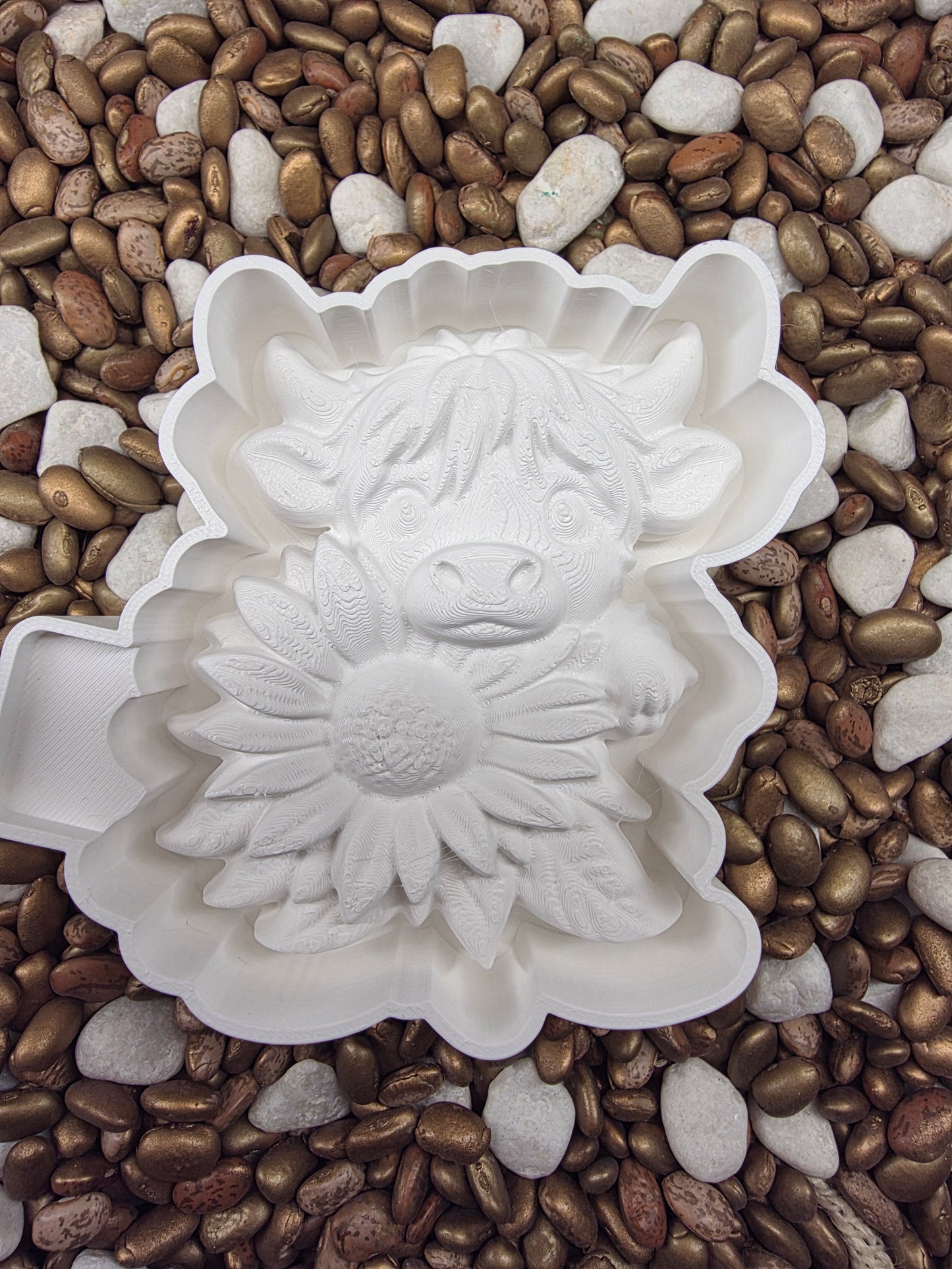 3d Sun Flower Bull Freshie Mold