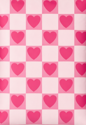 6X9 Checker Pink Heart Poly Mailers
