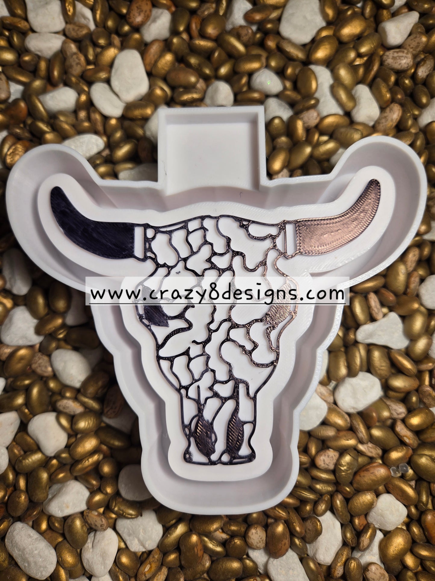 Camo Bull Skull Freshie Mold