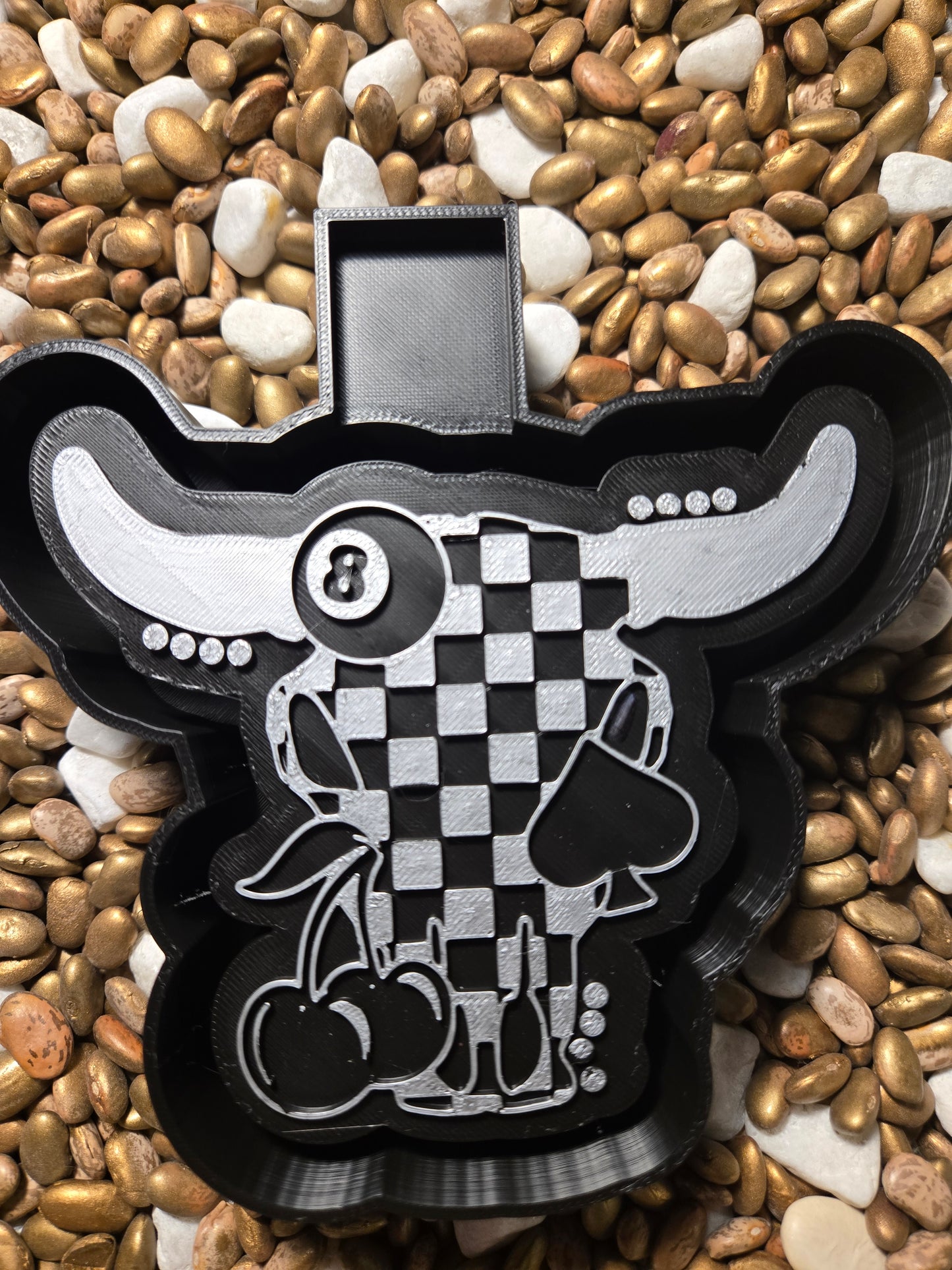 Checker bull skull Freshie Mold