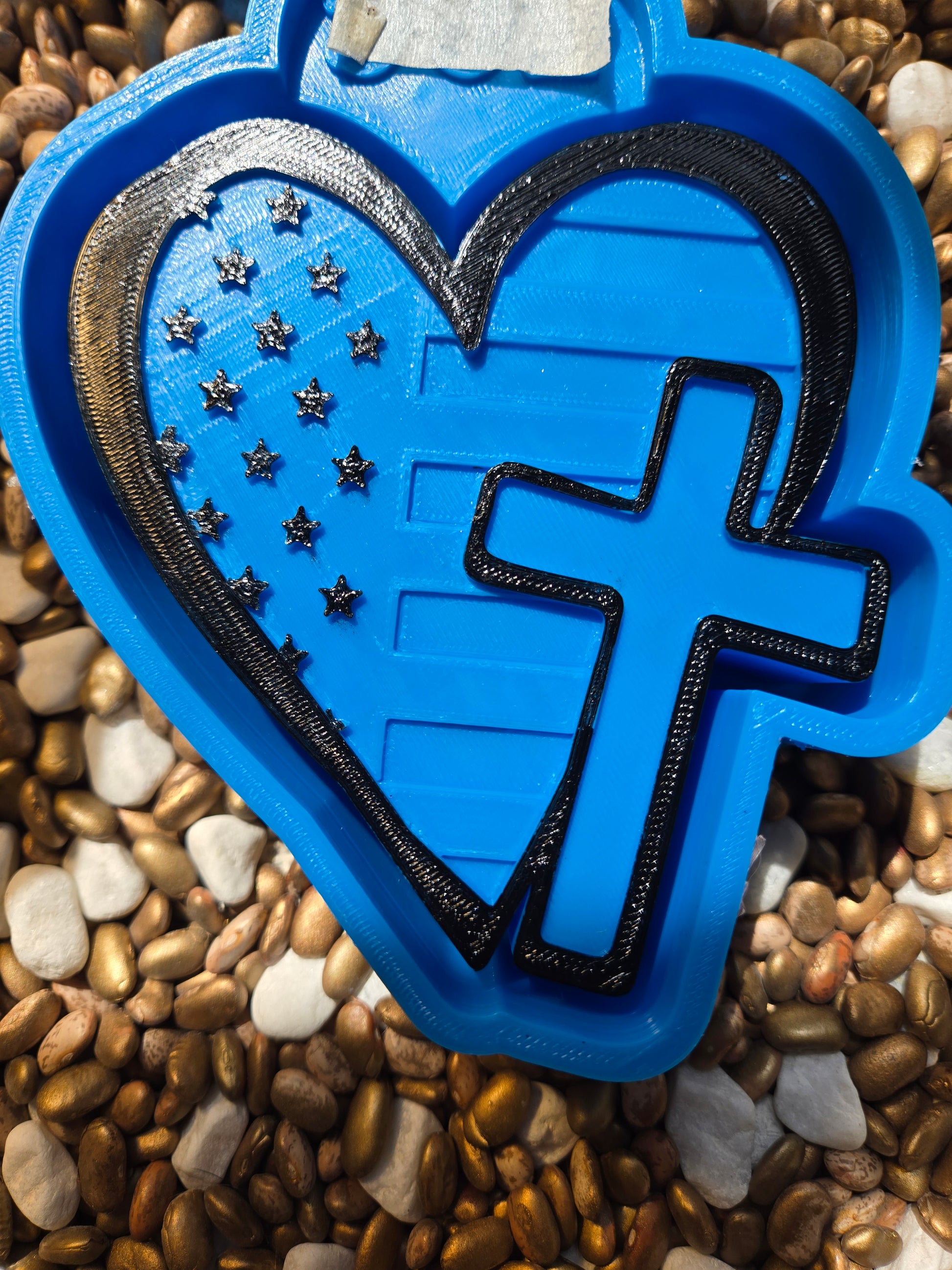 Cross Heart Flag Freshie Mold
