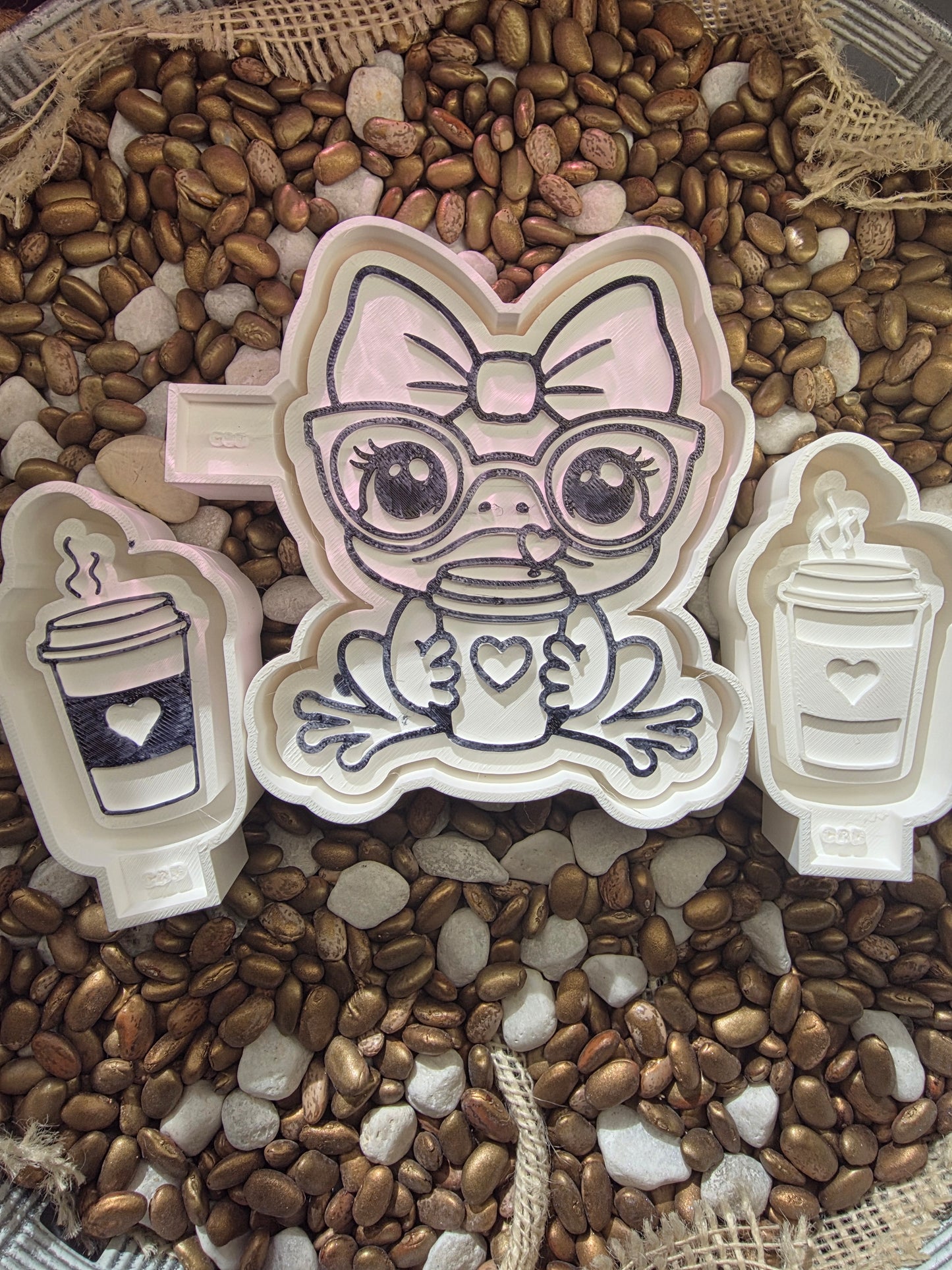 Frog with Coffee Freshie Mold