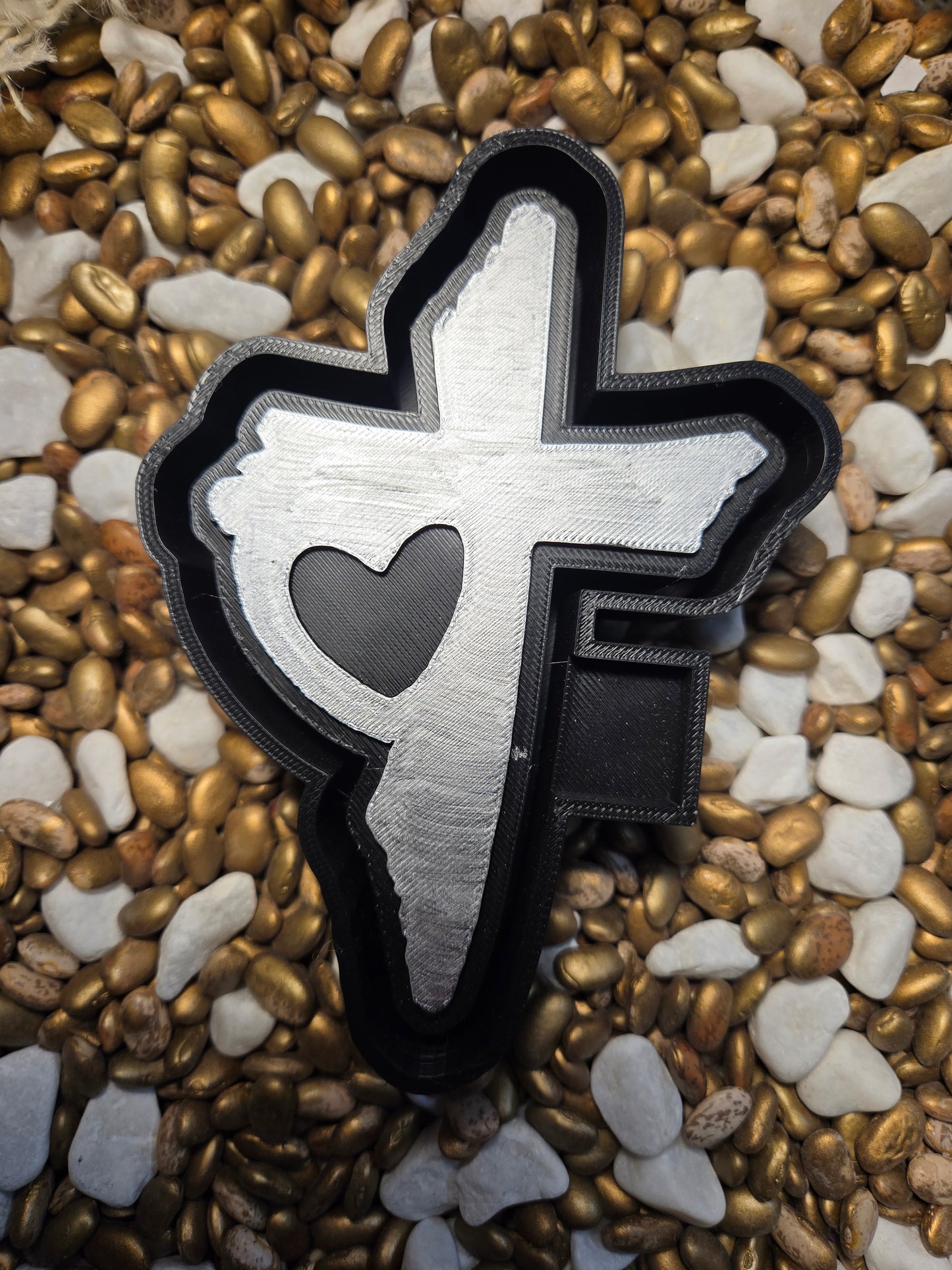 Heart in Cross Freshie Mold