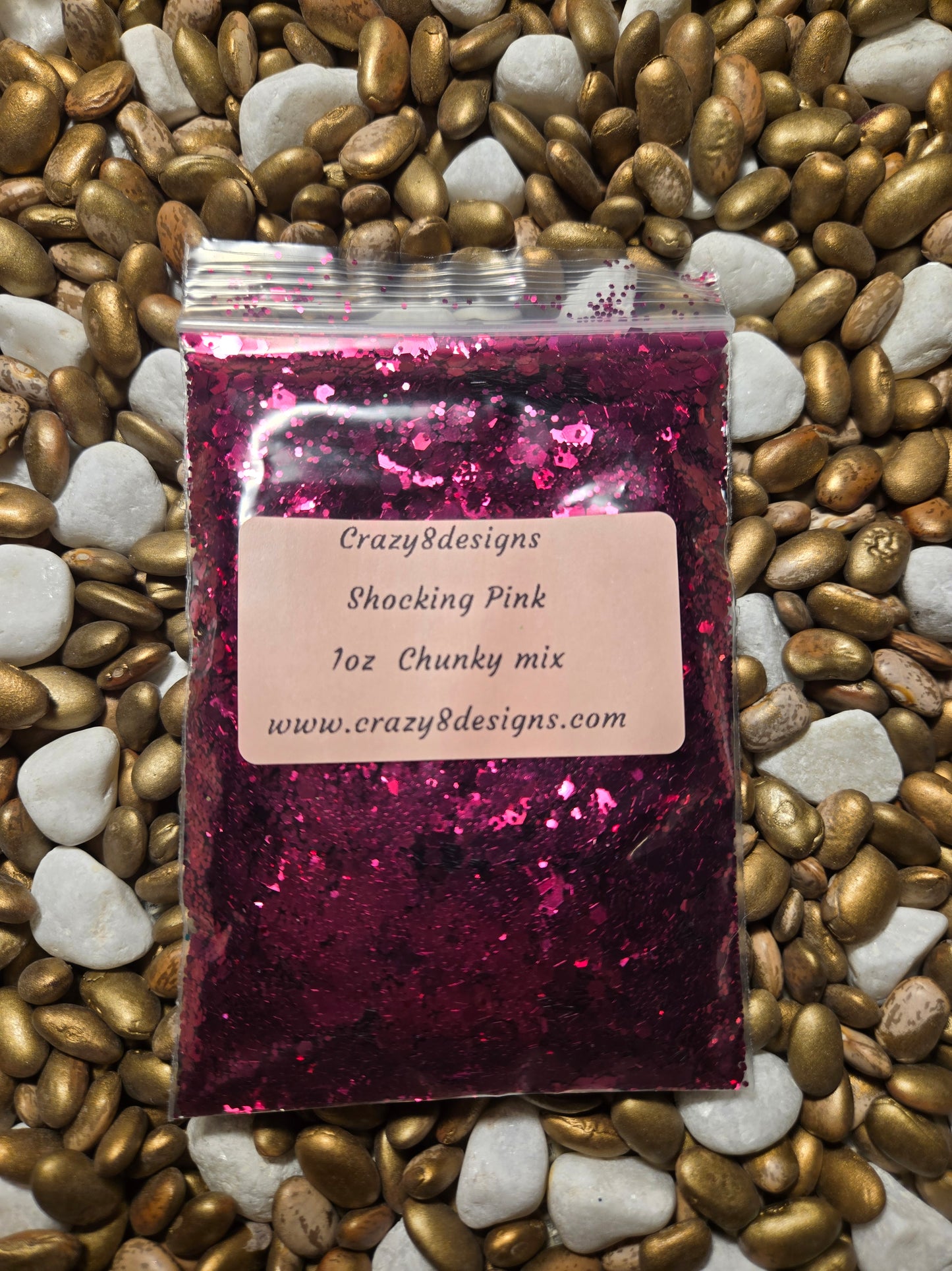 Shocking Pink Chunky Glitter