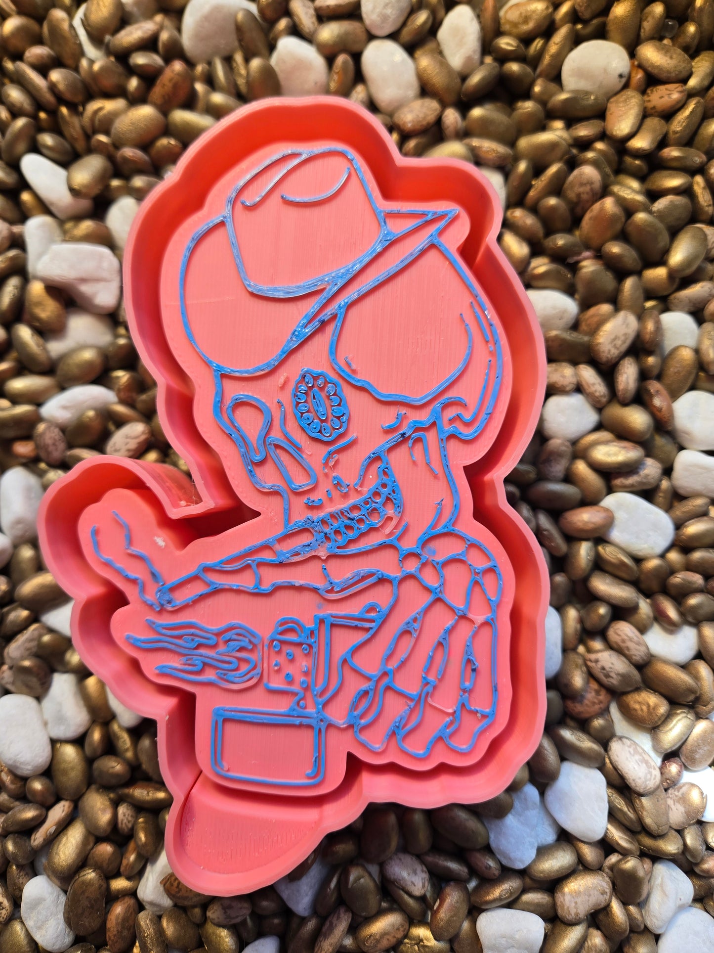 Smoking Skeleton Freshie Mold