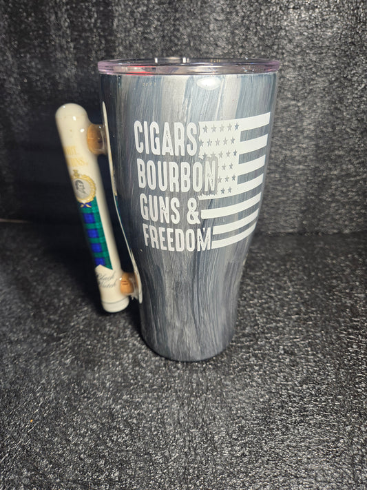 30 OZ Cigar tube handle Tumbler 