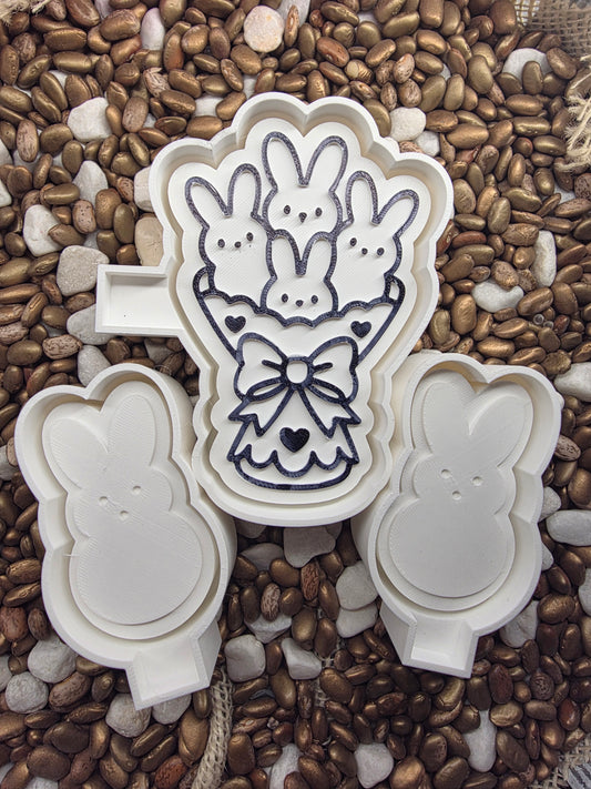 2200 –  Bunny Bouquet Freshie Mold |   Bunny Bouquet Silicone Mold for Freshies & Vent Clips (Copy)