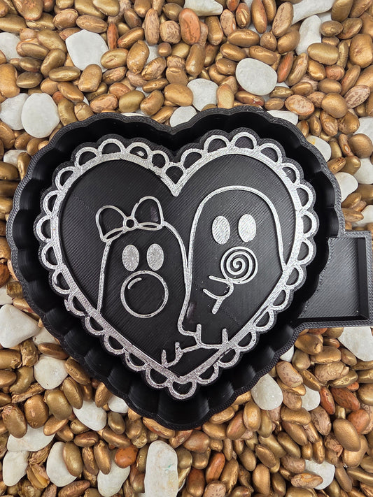 2954. Ghost Heart Freshie Mold| | Silicone Mold for Freshies