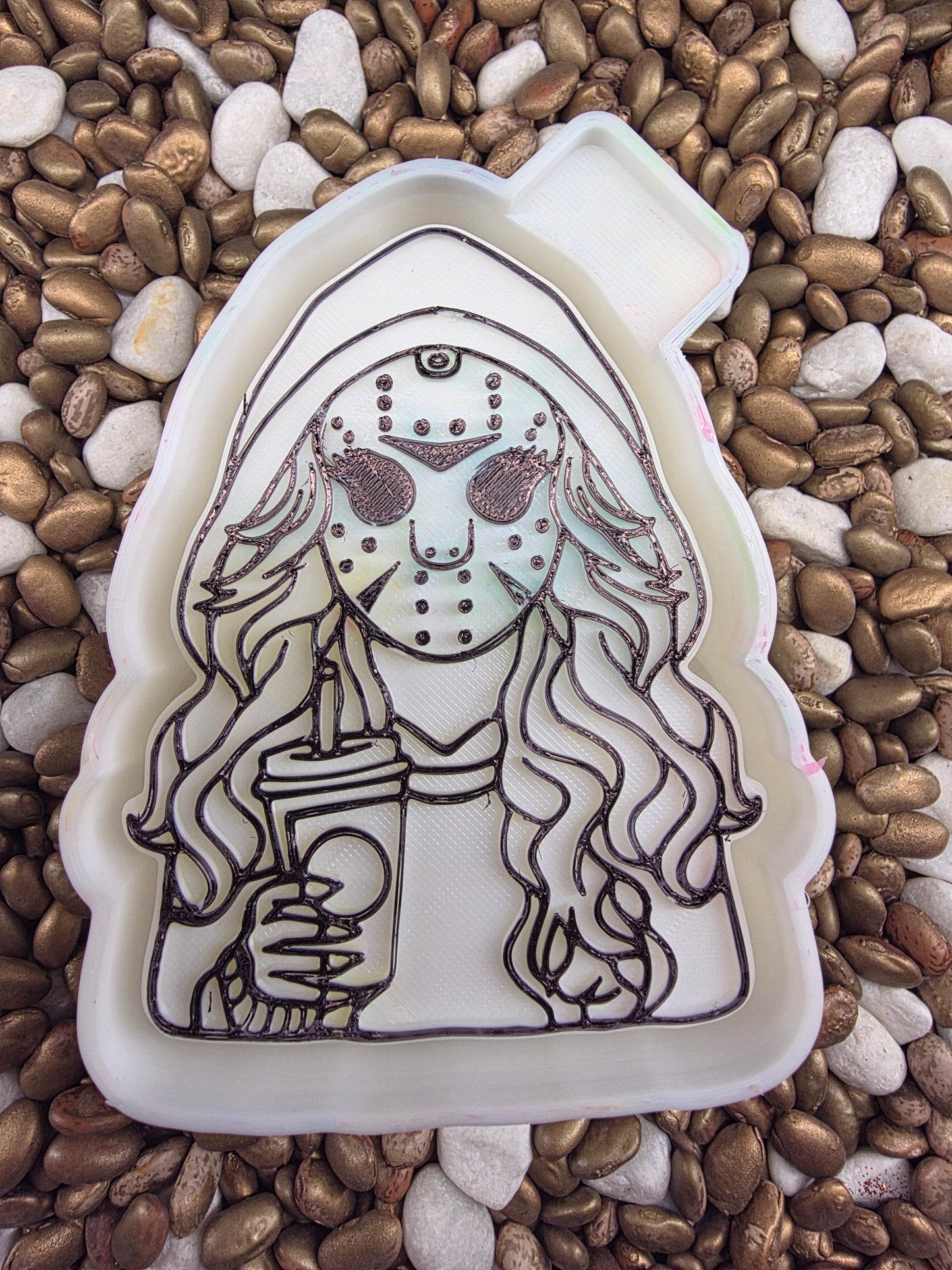 3124. Jason Girl Coffee Freshie Mold| | Silicone Mold for Freshies