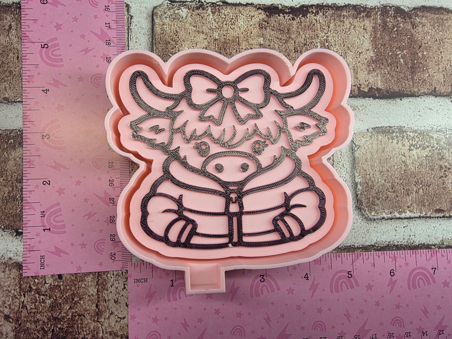 3542. Cow in a Jacket Freshie Mold| | Silicone Mold for Freshies