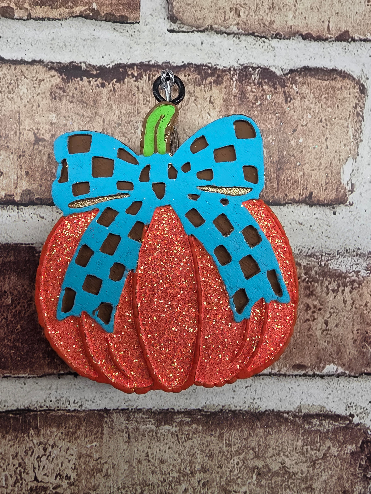 3007. Pumpkin Checkered Bow Freshie Mold| | Silicone Mold for Freshies