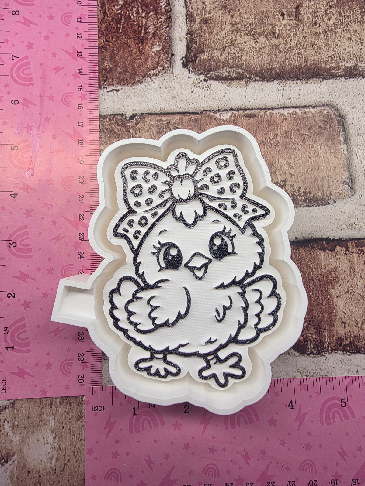 3597. Baby Chicken with Bow Freshie Mold| | Silicone Mold for Freshies