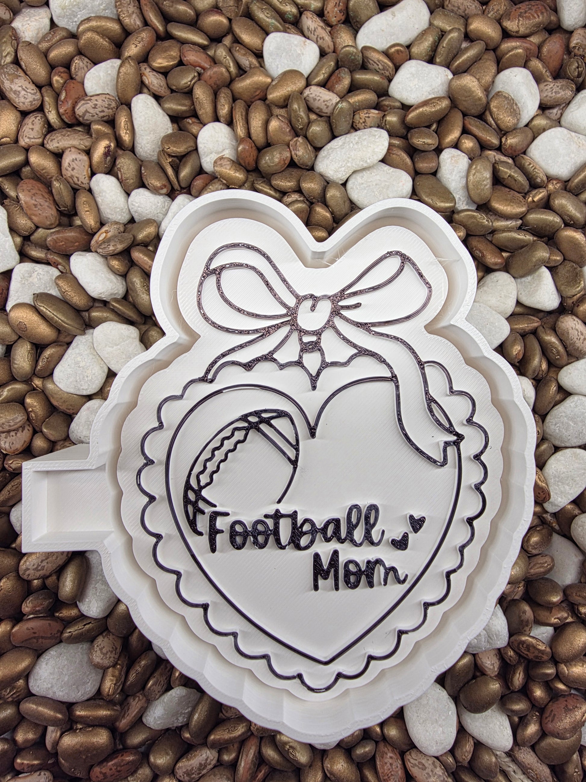 2774 Football Mom Heart Freshie Mold