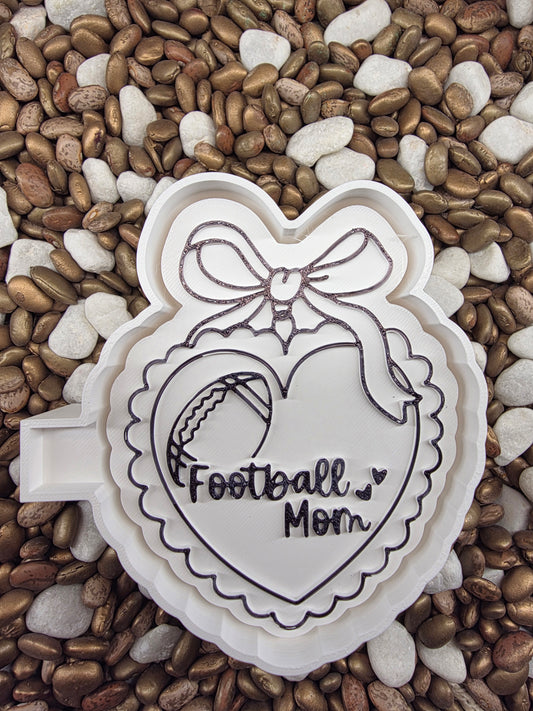 2774 Football Mom Heart Freshie Mold