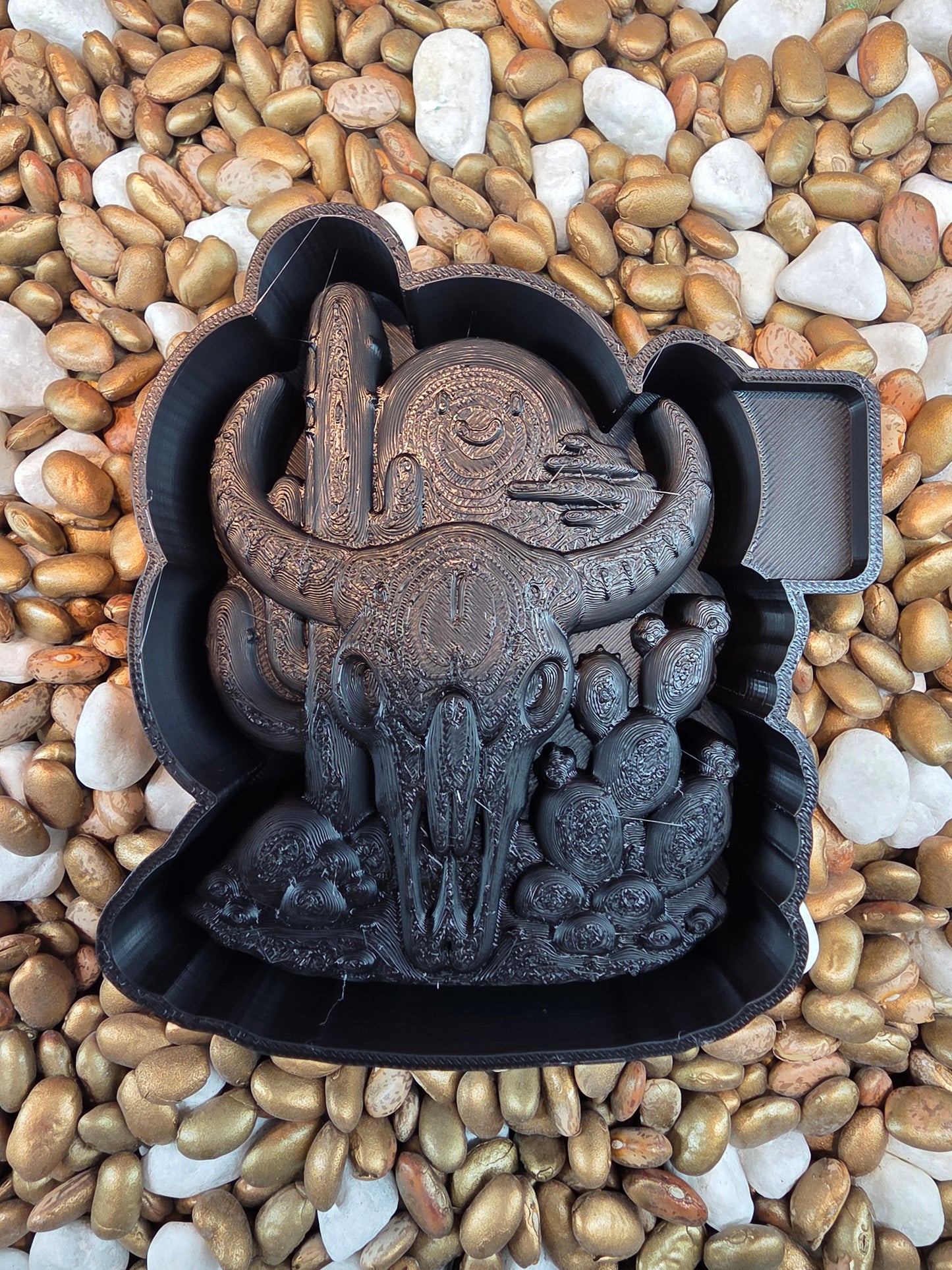 3D Bull Skull Cactus Freshie Mold
