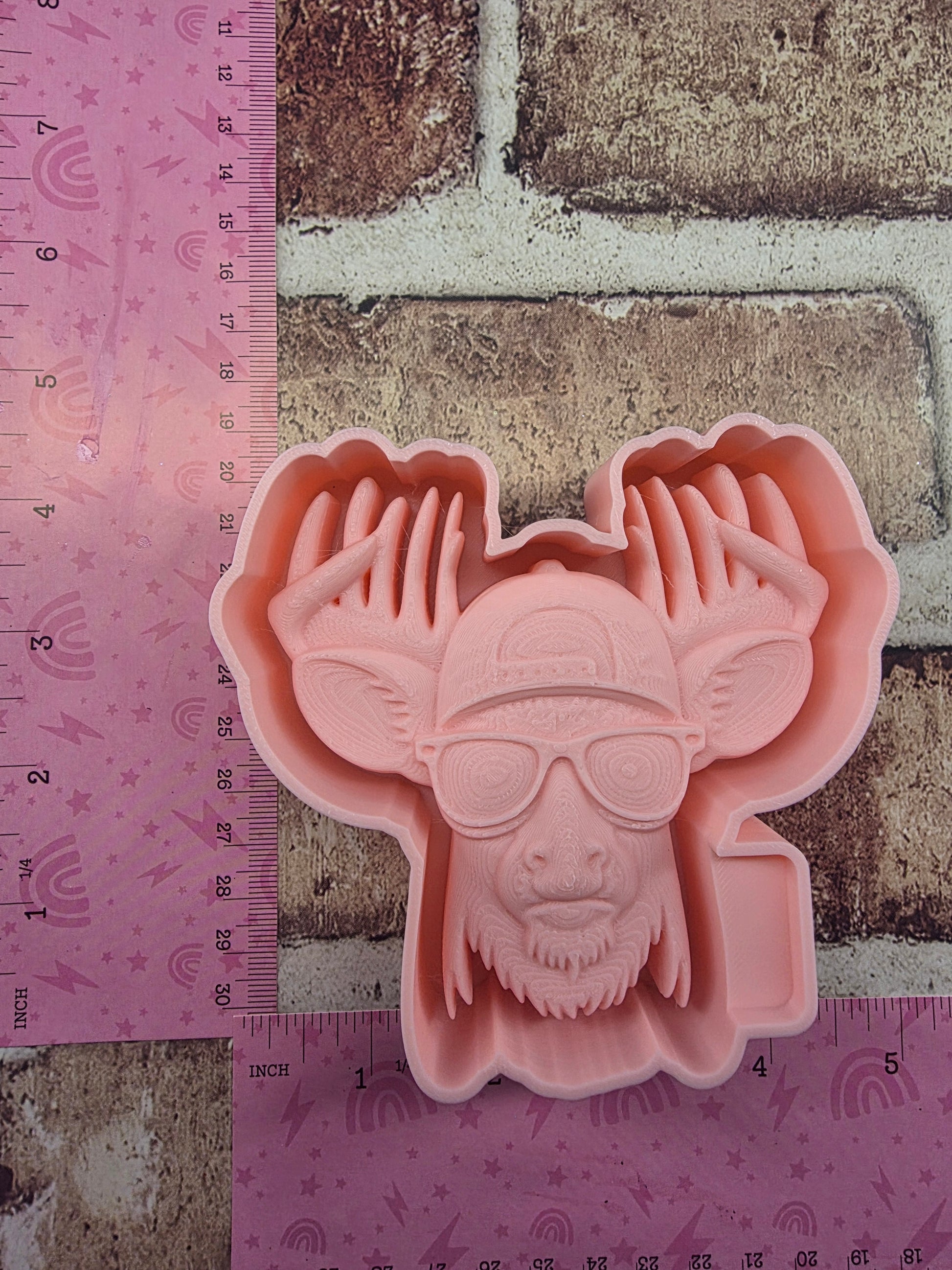 3D Deer with ball cap Freshie Mold