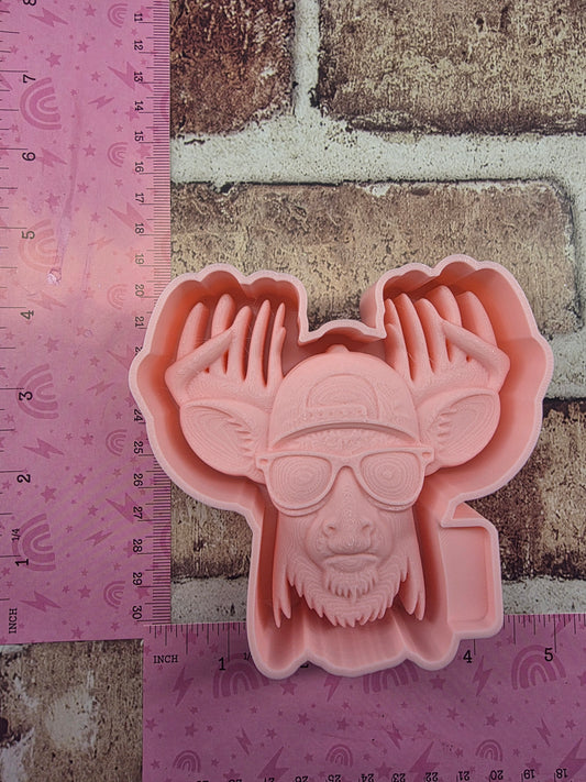 3D Deer with ball cap Freshie Mold