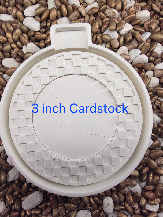 3" Checkered Frame Card Stock Freshie Mold