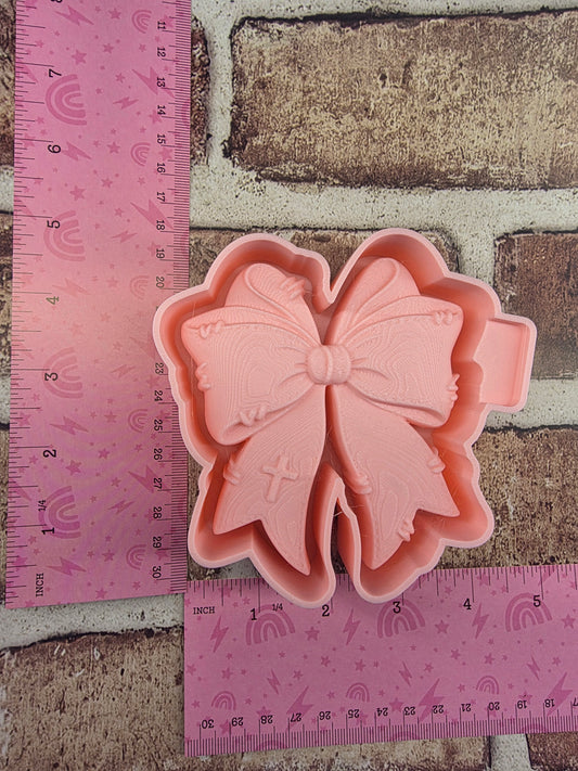 3d Bow with Cross Freshie Mold  