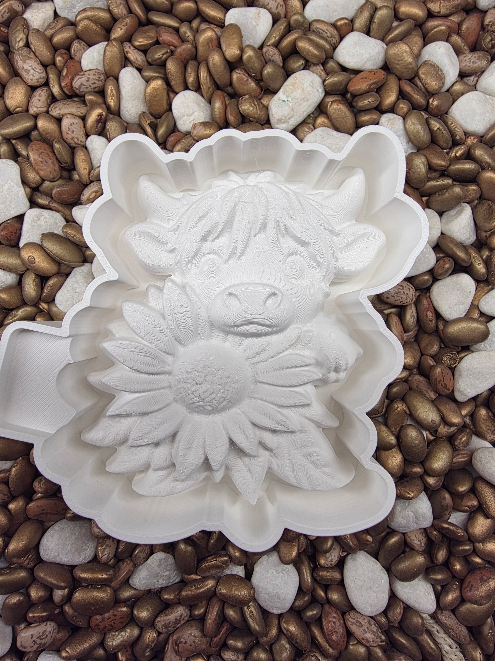 3d Sun Flower Bull Freshie Mold  