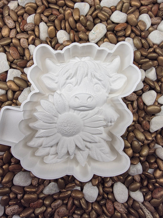 3d Sun Flower Bull Freshie Mold  