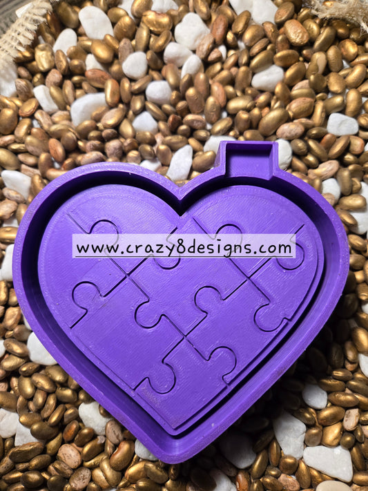 Autism Heart Puzzle Freshie Mold