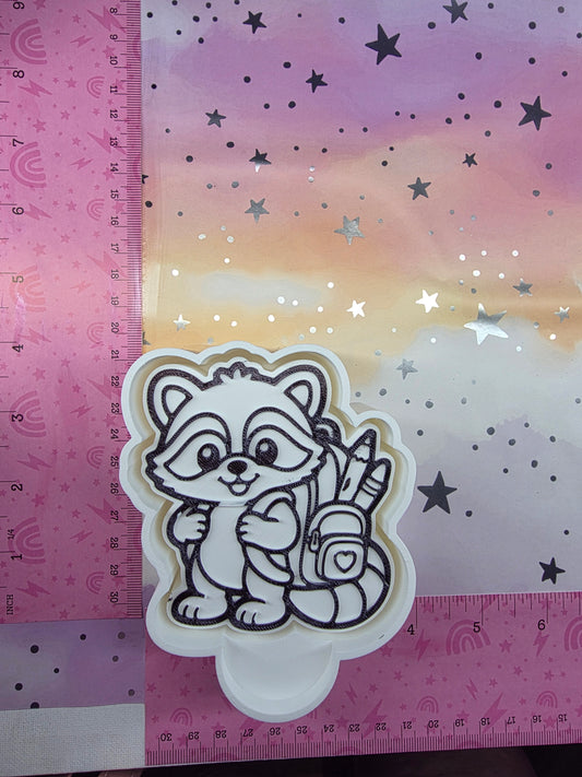 Back to School Racoon Freshie Mold
