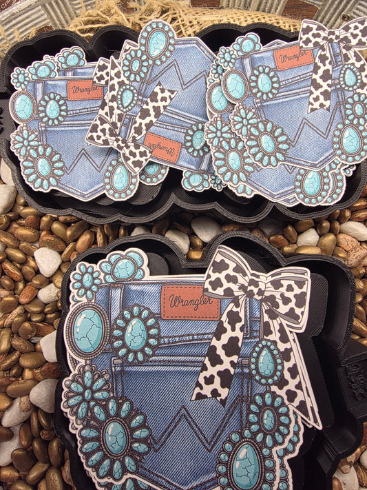 Blue Jeans Stock Freshie Mold,Vent Clip