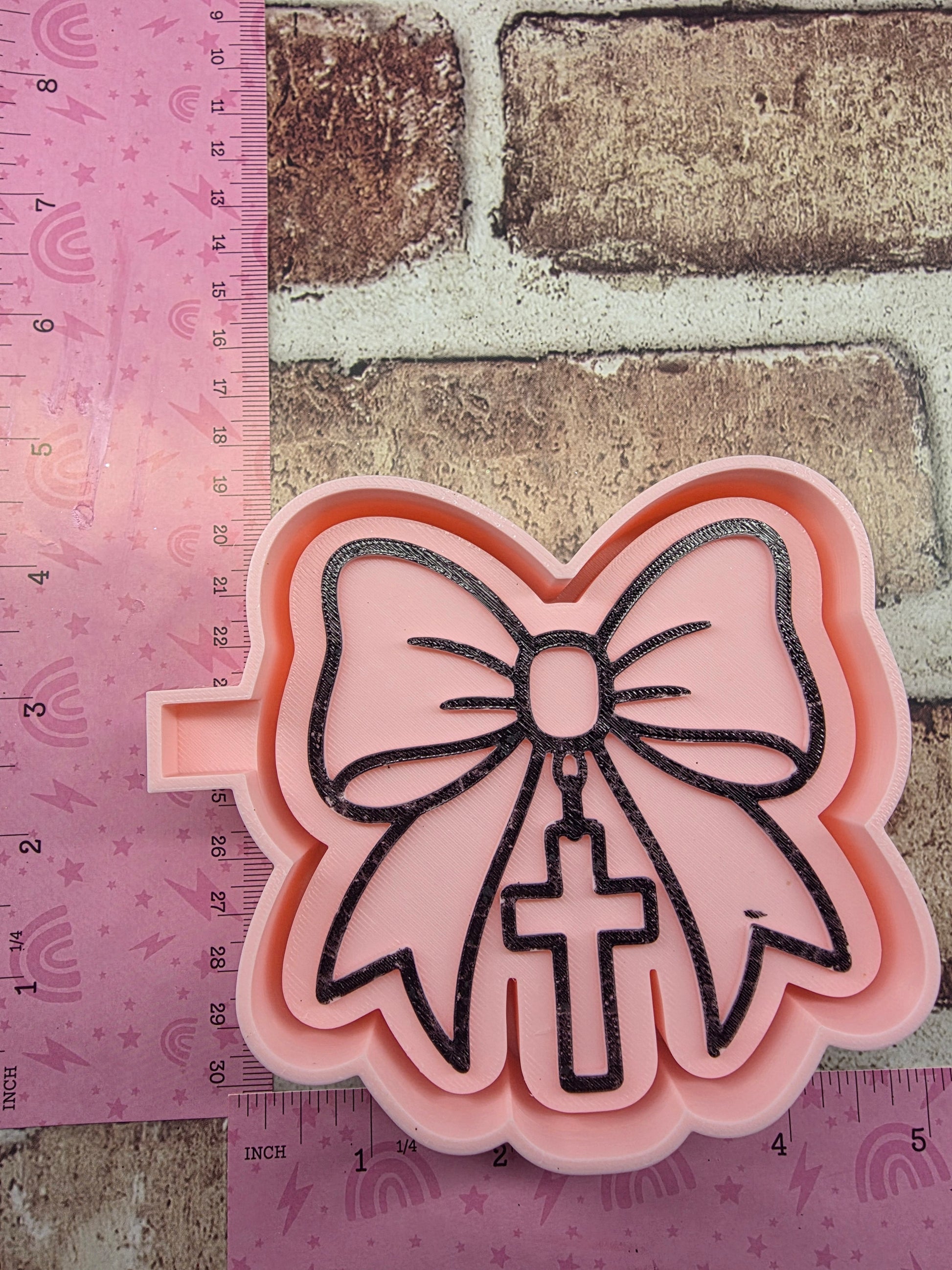 Bow with Cross Charm Freshie Mold