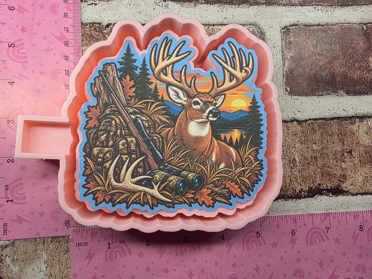 Buck Hunting Cardstock Freshie Mold 