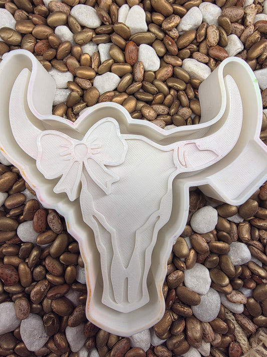 Bull Skull Bow Freshie Mold