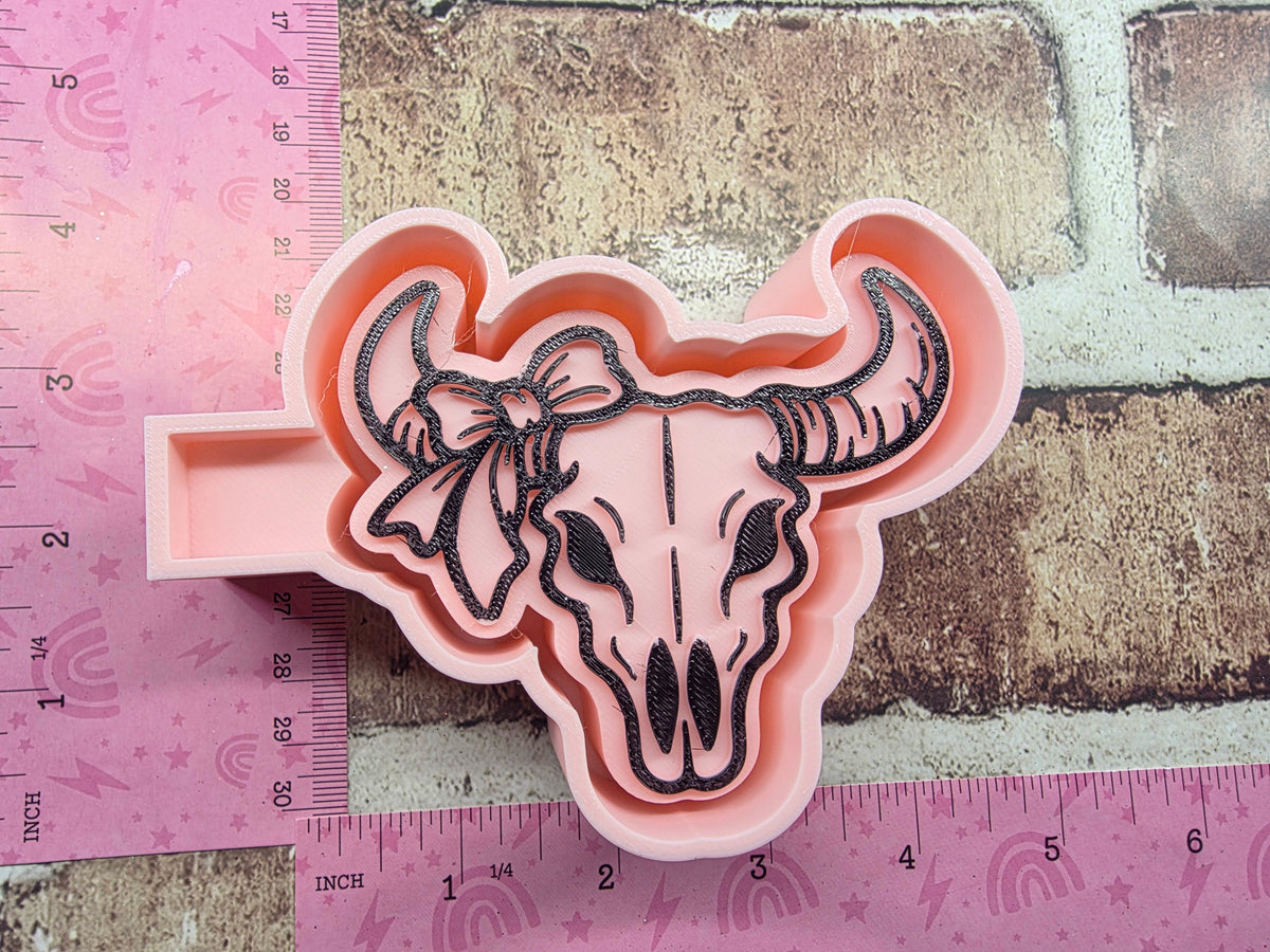 Bull Skull Bow Silicone Freshie Mold