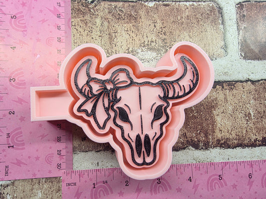 Bull Skull Bow Silicone Freshie Mold
