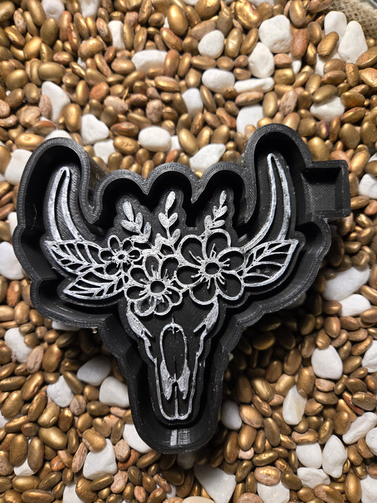 Bull Skull Flower Freshie Mold