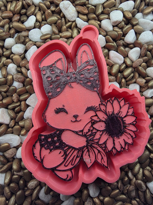   Bunny Sun Flower Freshie Mold 