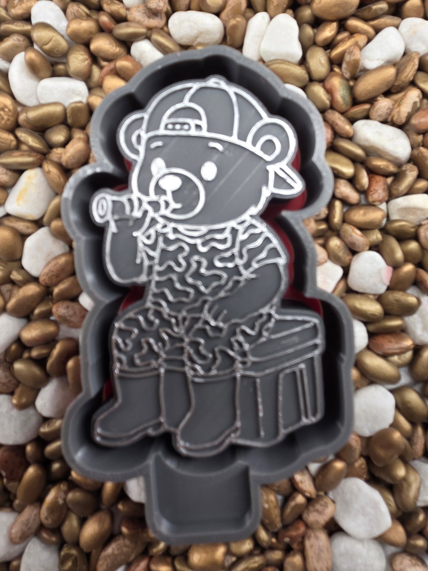  Camo Bear Ball Cap  Freshie Mold