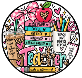 Round Cardstock Inserts -- Teacher/Books Collection
