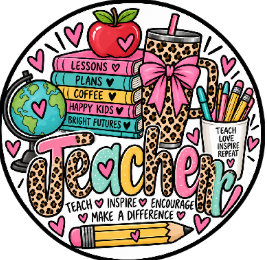 Round Cardstock Inserts -- Teacher/Books Collection