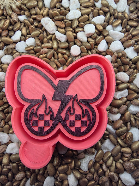 Checker Flame Bow Freshie Mold