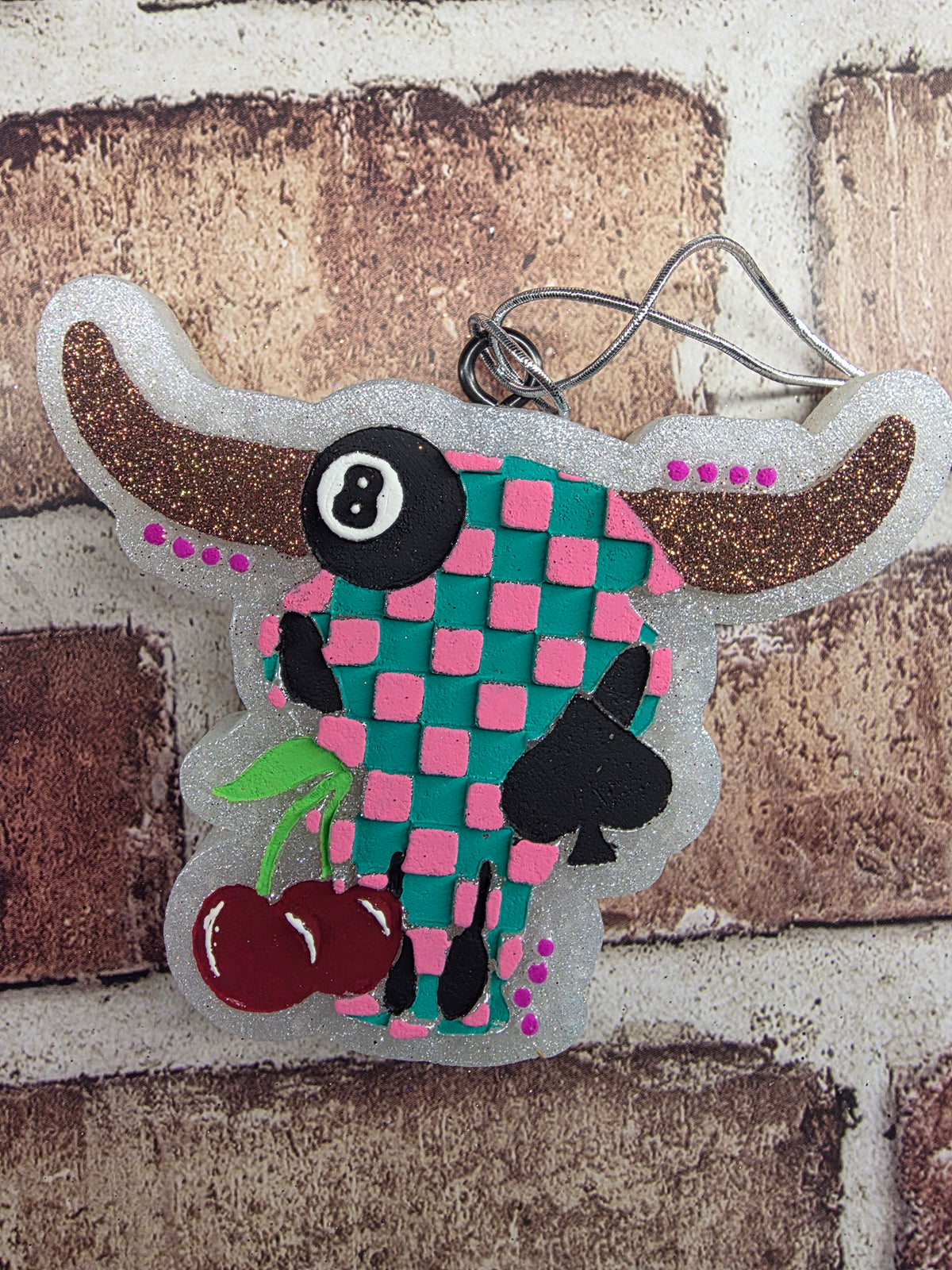 Checker bull skull Freshie 