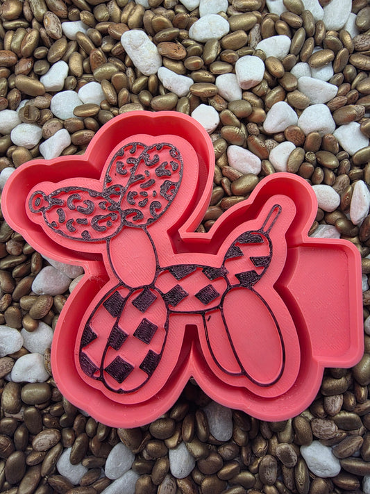  Checkered Balloon Dog Freshie Mold 