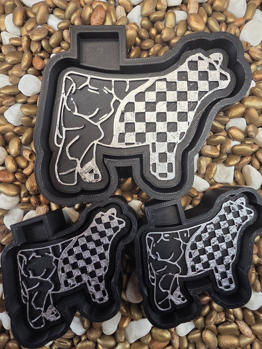 Checkered Cow Freshie Mold/ Vent
