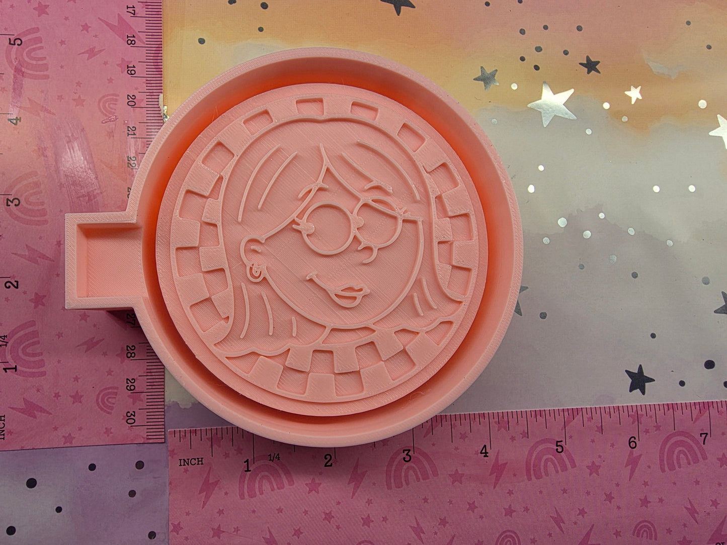  Checkered Lizzy Round Freshie Mold