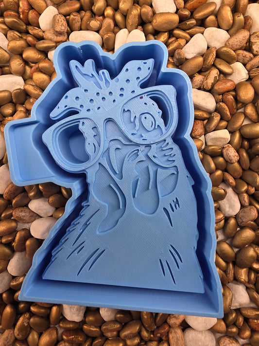 Chicken with Glasses Freshie Mold