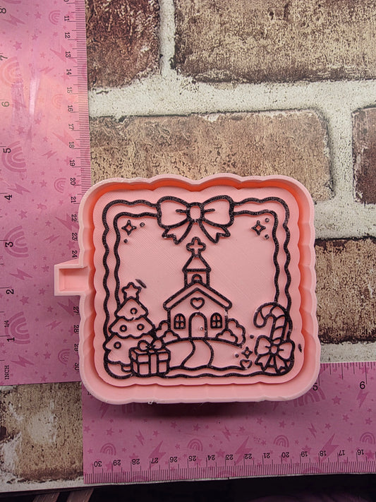 Christmas Church Freshie Mold