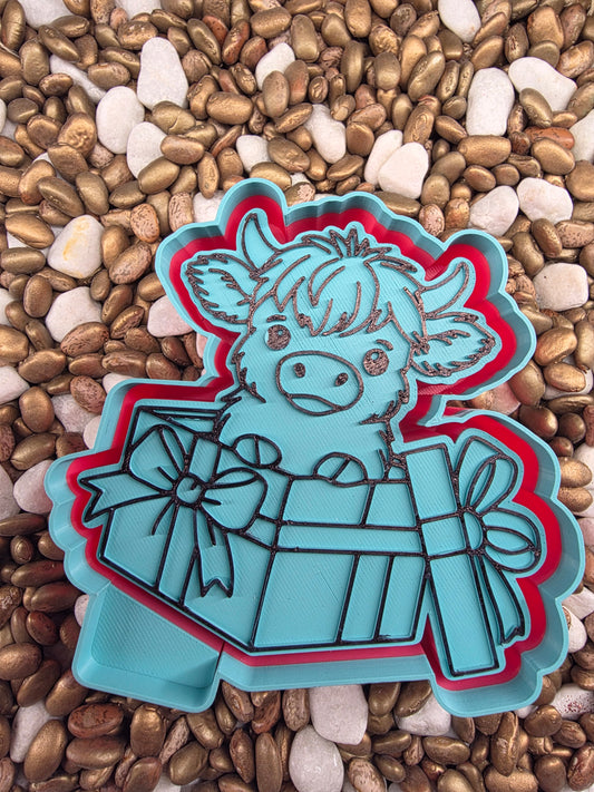 Christmas Cow in a Box Freshie Mold